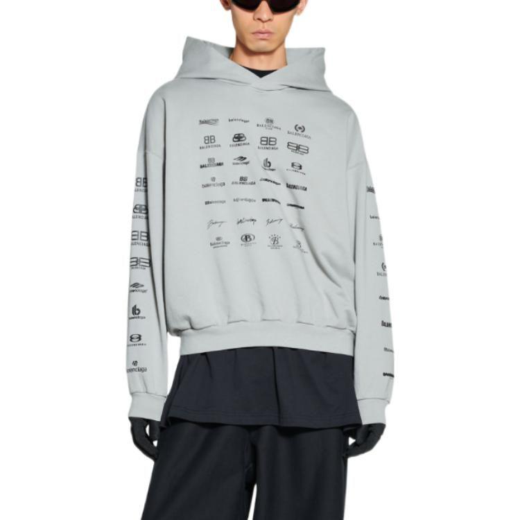 Balenciaga SS23 Sweatshirt Loose Fit Unisex Gray 726241TNVQ81342