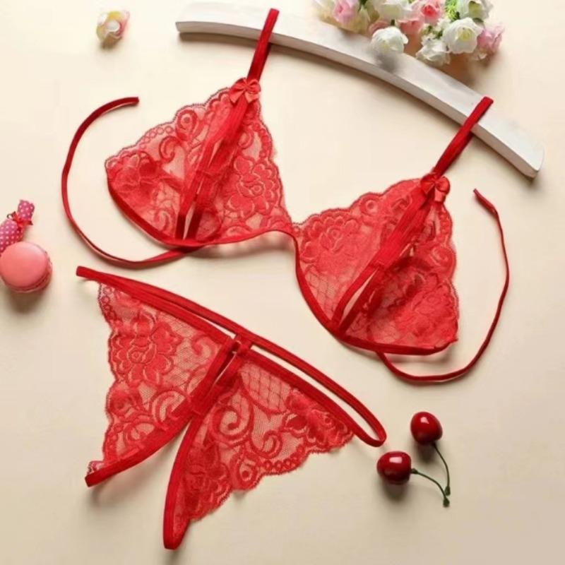 New Sexy Women's Open Range Underwear Feminine Lace Sexy Lingerie Women Sex Suit thong Range Temptation Three Point Underwear