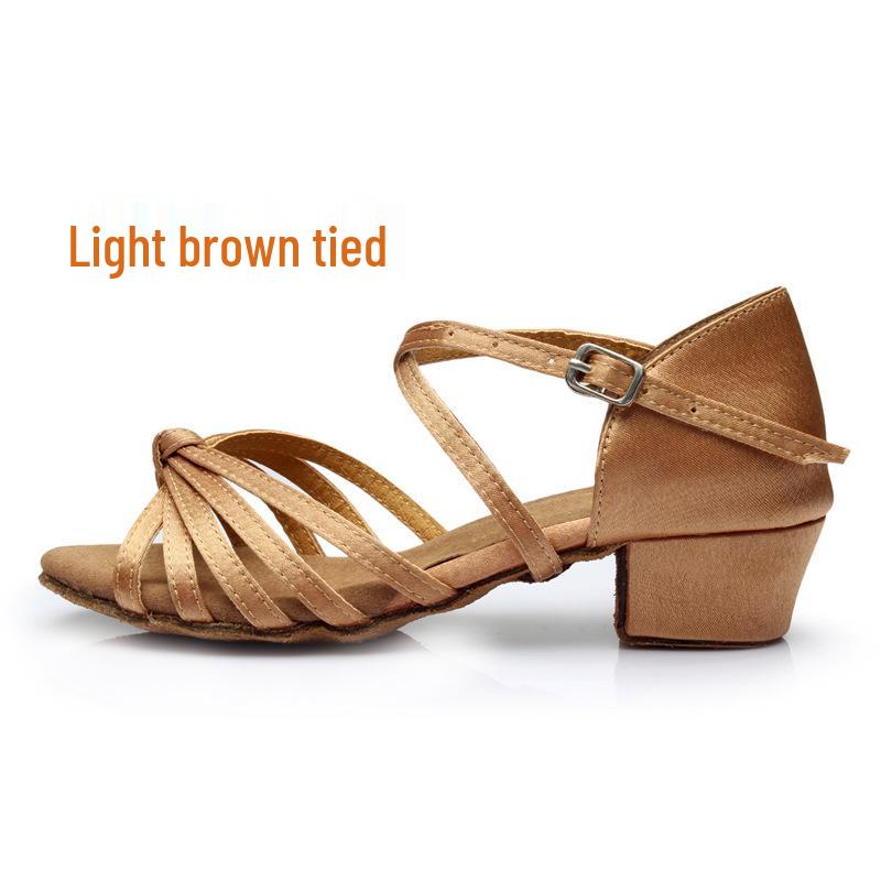 

Дівчачі туфлі для латиноамериканських танців на м якій підошві, середній підбор, денім - професійні та для практики 37