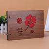 Photo Album Black Pages 8 Inch Wood Scrapbook DIY for Valentines Baby Lovers Anniversary Day Birthday Christmas Gift