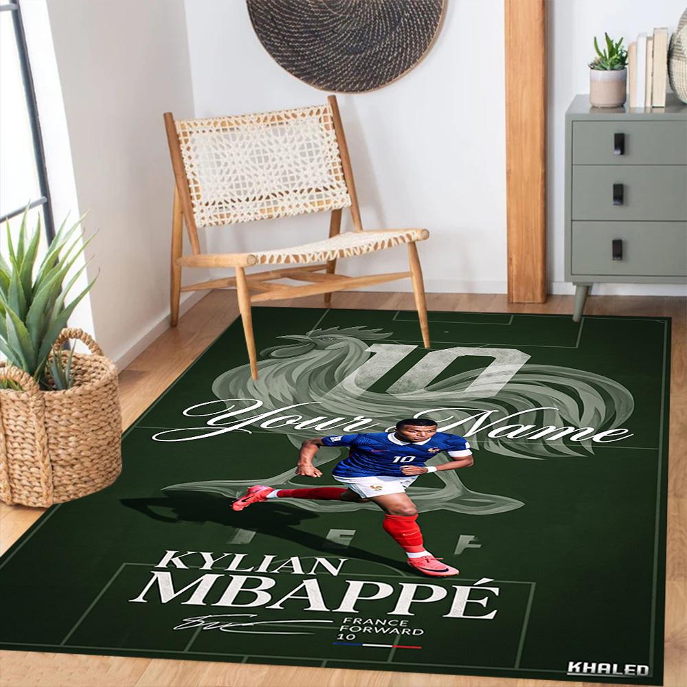 Mbappe Customized Name Carpet Suitable For Playrooms Kitchen Bedrooms Living Rooms Antislip Rug Office Home Decor Gift For Festivals