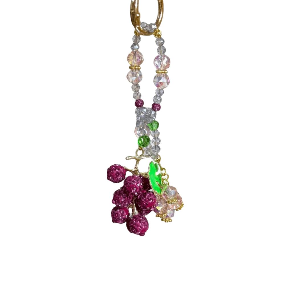 Elegant Grape Cluster Pendant Zinc Zinc Alloy Gradient Beads Woven Pendant Crystal Grape Phone Chain  Gifts
