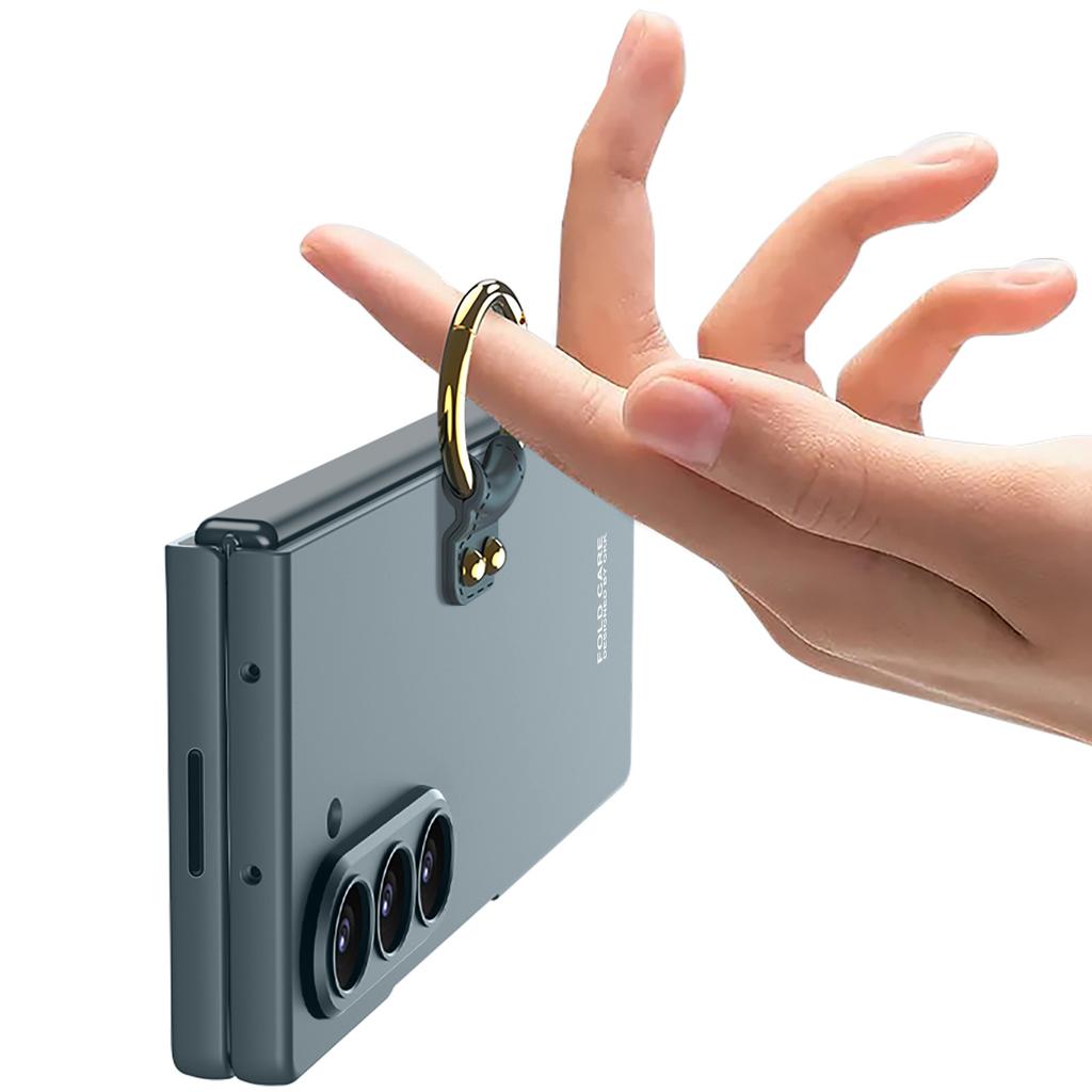 Samsung Z Fold7 Mobile Phone Case Folding Screen Fine Hole Shell Film Full Inclusive Ring Buckle Protective Case Zfold7