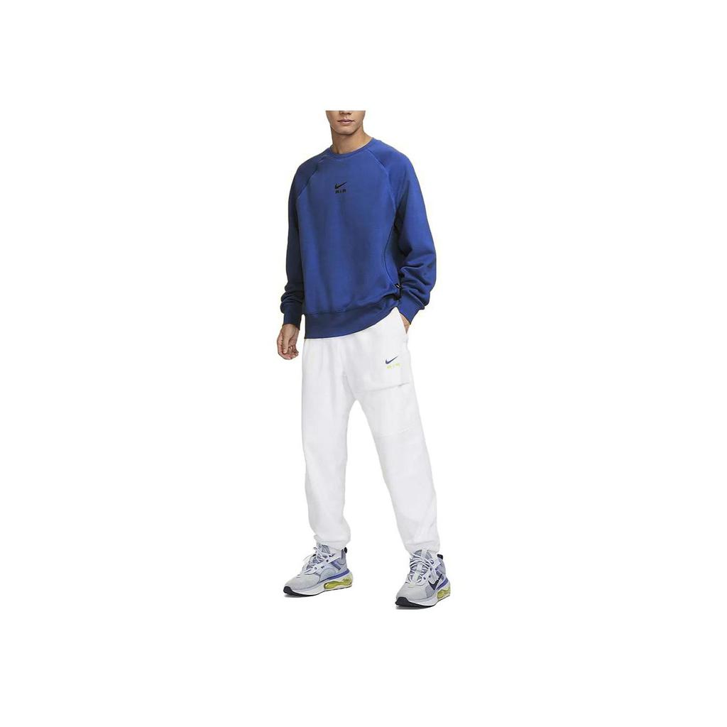 Nike Air Logo Crew Neck Casual Long Sleeve Fleece Sweatshirt Men Tops Game-Royal-Blue FB7204-480
