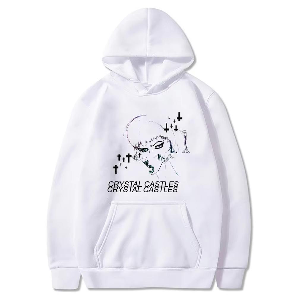 Men Women Hip Hop Vintage Rock Oversized Hoodies Crystal Castles Hoodie Male Casual Fleece Sweatshirt Men's 90s Gothic Clothes