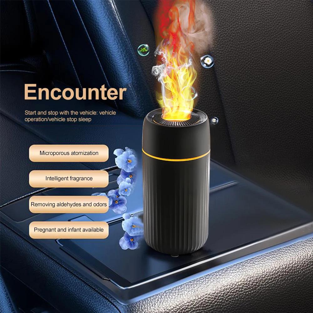 

100 мл увлажнитель воздуха USB аромадиффузор туманообразователь с пламенным дизайном атмосферный свет для спальни домашний автомобиль очиститель увлажнитель чёрный