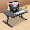 Folable Bed Aluminum Alloy Laptop Table,White/Black Rectangular Multi-purpose Lapdesk Adjustable Height Angle for Dormitories