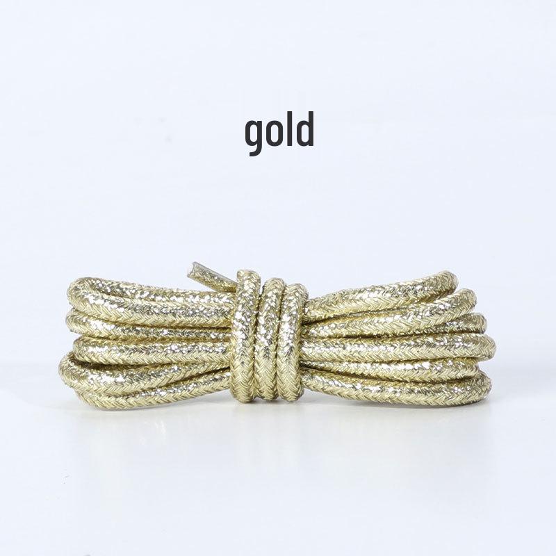 Colorful Pearlescent Shoelaces: Gold, Rose Gold, Silver for Sneakers - One Pair