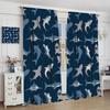 Kids Sea Animal Curtains Teens Boys Girls Bedroom Nursery Decor Cartoon Sharks Art Printed Window Drapes Fabric Light Blocking Polyester Sleeping Area