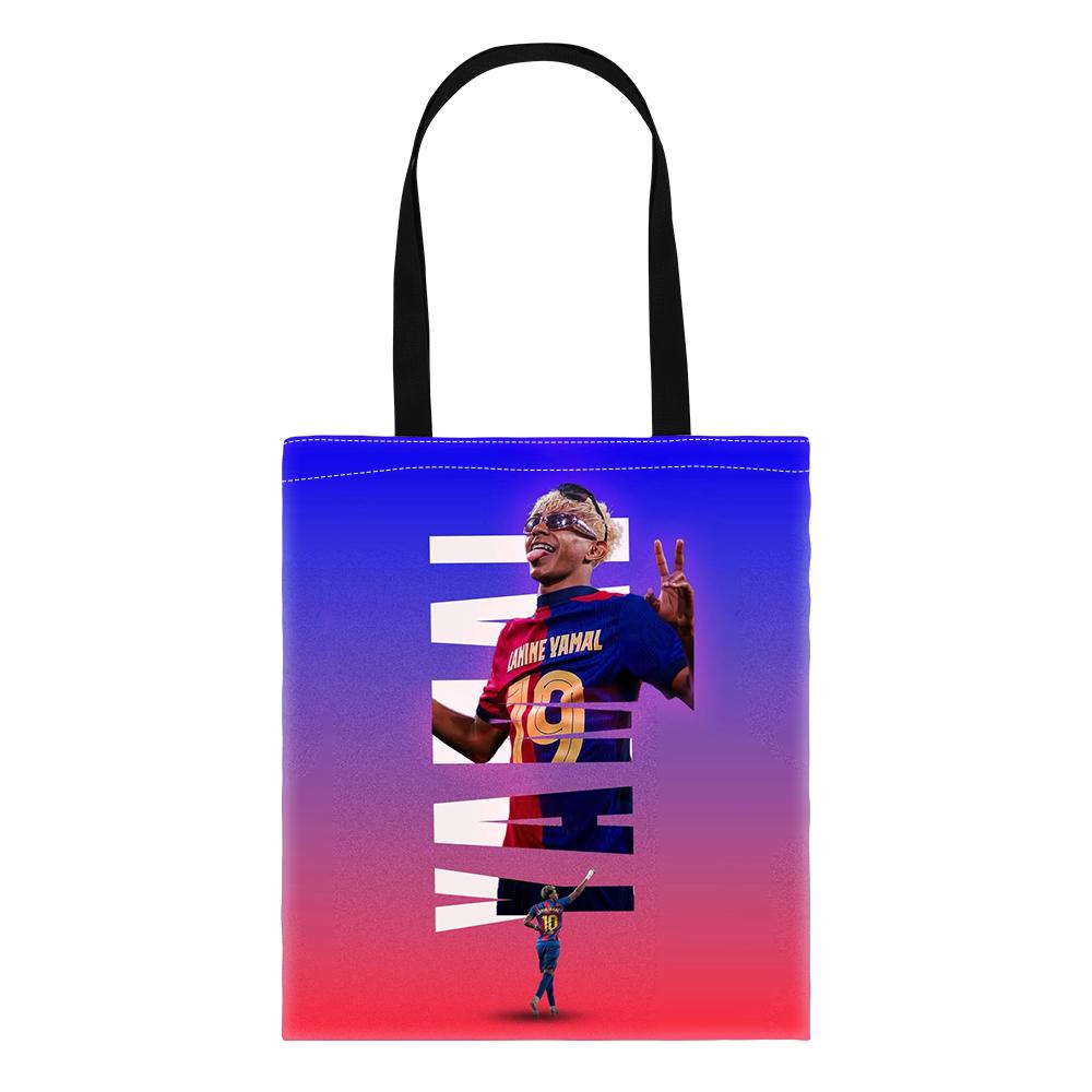 Voetbal Sterrenpatroon Tote Bag, L-Lamin Yamal Boodschappentassen Opbergtas School Schoudertas, Boekentas School Schoudertas