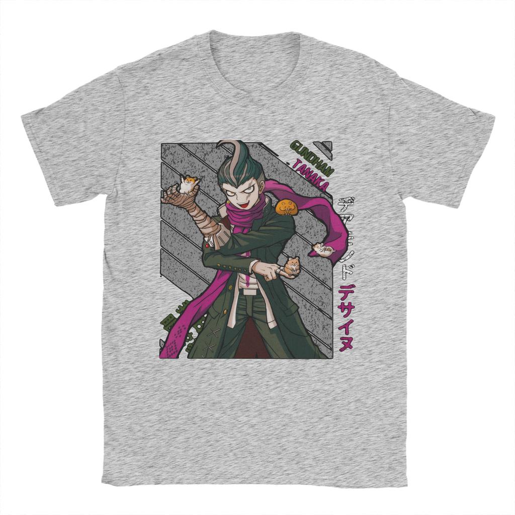 Men Gundham Tanaka Super Danganronpa T Shirts Game 100 Cotton Tops Casual Short Sleeve Crewneck Tee Shirt Gift Idea TShirt
