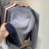 One Piece Velvet High Neck Sweater with Thickened Velvet for Women, Autumn and Winter New Warm Long Sleeved Base Sweater