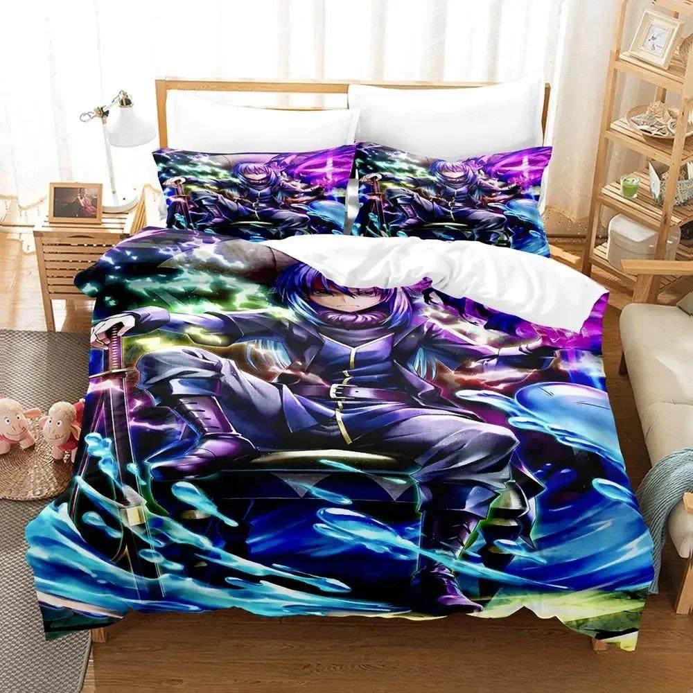 Kawaii Rimuru Tempest Bedding Set Single Twin Full Queen King Size Bed Set Adult Kid Bedroom Duvet Cover Sets 3D Print Anime Tool