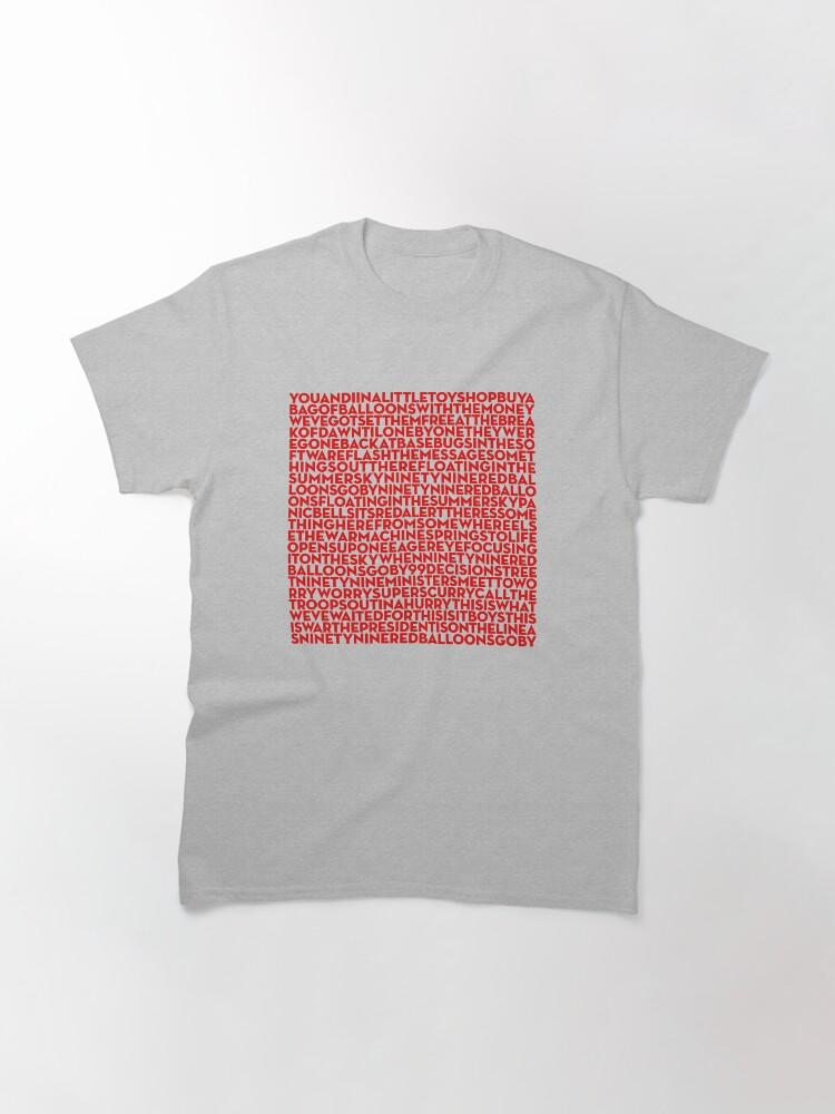 Nena 99 Red Balloons - Nena (lyrics) V.6 Classic T-Shirt