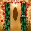 2D Flat, 2D Flat - 2D Flat, 2D Flat - 2D Flat Banner 2pcs, Party Banners, Christmas Decorations, Merry Christmas, Christmas Tree Full of Snow Pattern,