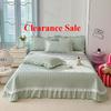 2025 New Kapok Twill Bed Cover Three Piece Set Kapok Love Solid Color Lace Bed Cover with a Pair of Pillowcases
