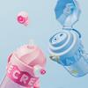 Cute Cartoon Plastic Water Cup, Double-drinking Straw Cup for Female Office Workers, Ice Cream Space Cup
