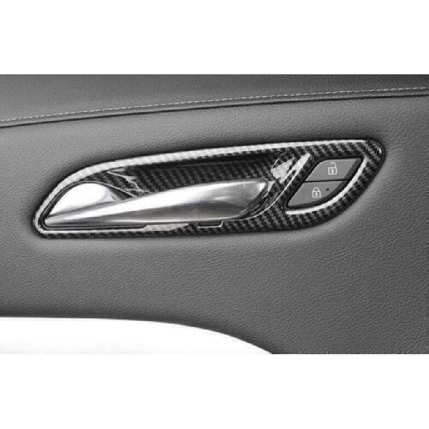 Carbon Fiber Interior Door Handle Bowl Cover Trim For Cadillac XT4 2019~24 Auto