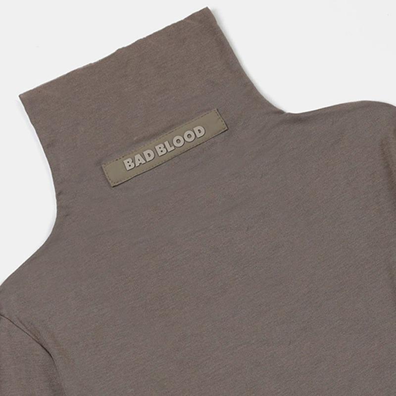 Badblood BCAC Scharfes Amerikanisches Einfarbiges Langarm-Hochhals Damen Slim Fit Baselayer Top