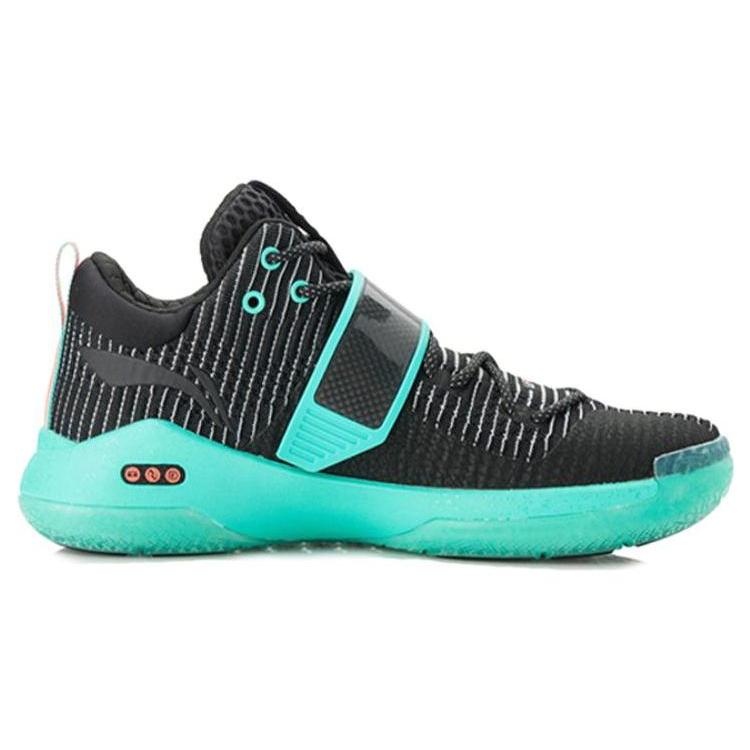 Li Ning WOW 6 Slip Resistant Abrasion Resistant Low top Basketball Shoes Men's Green Black ABAM089-84
