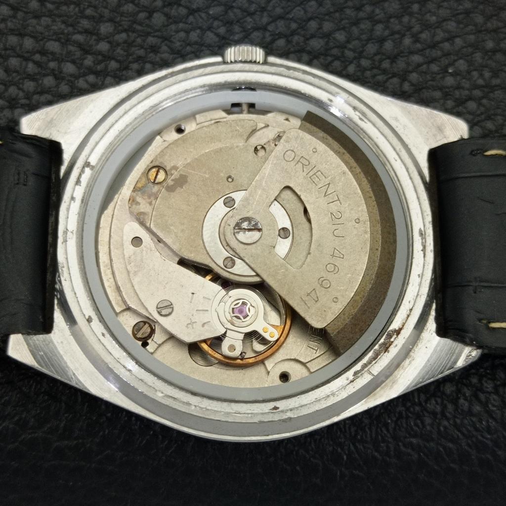 Orient AUTOMATIC 46941 JAPAN MENS VINTAGE BLACK COLOR DIAL WATCH A701830-5 R207-a701830
