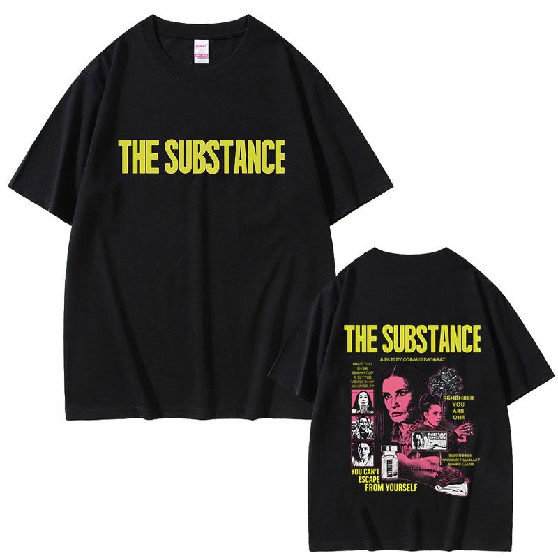 Horror Movie The Substance Double Sided Print Tshirt Summer Men Casual Cotton T Shirts Unisex Vintage Oversized Tshirt S