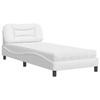 VidaXL Bed with Mattress White 90x200 Cm Faux Leather 3208697