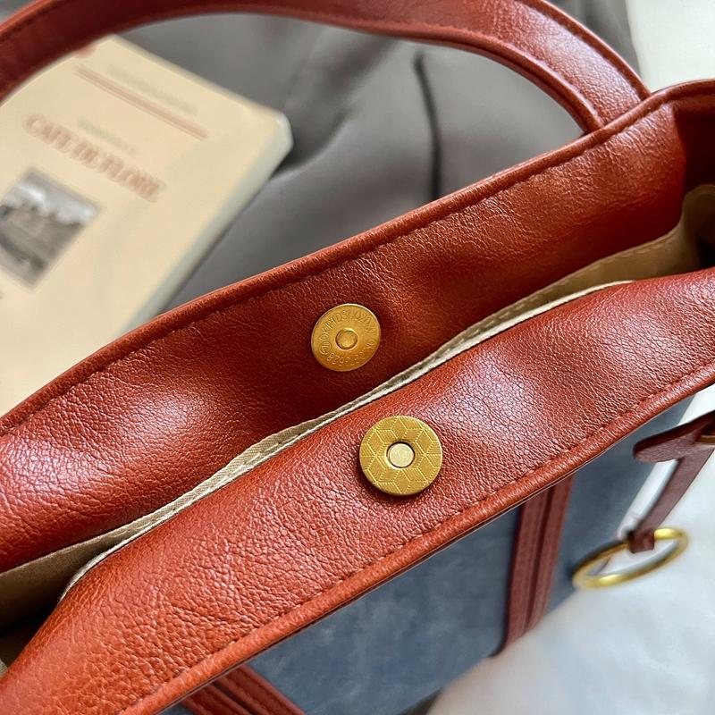 Portable Denim Tote Bag Women's Shoulder Underarm Bucket Bag