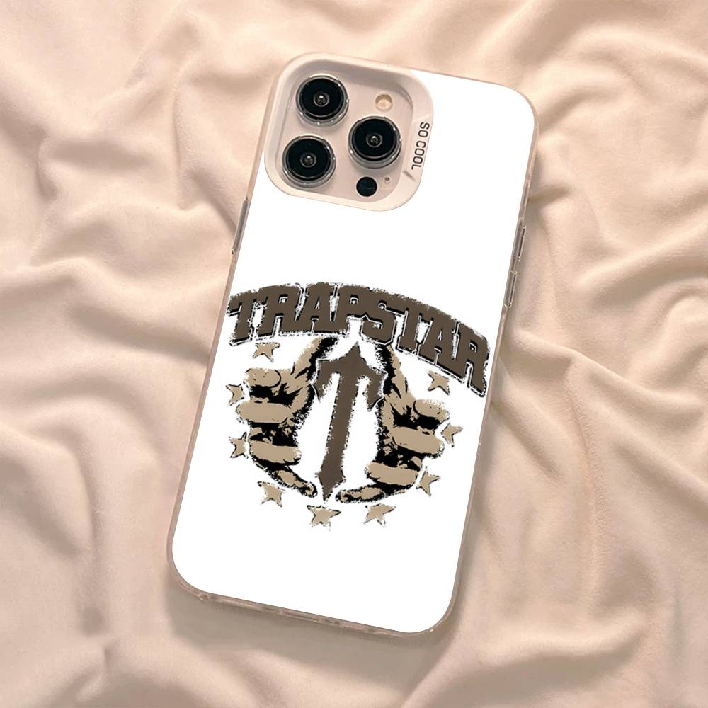 T-Trapstars Handyhülle Für IPhone 16 15 14 13 12 11 17 Pro Max Plus Farbe Silber Hülle