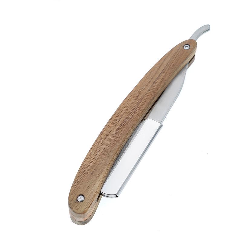 Rosewood Retro Stainless Steel Folding Razor for Shaving, Grooming, and Haircutting.