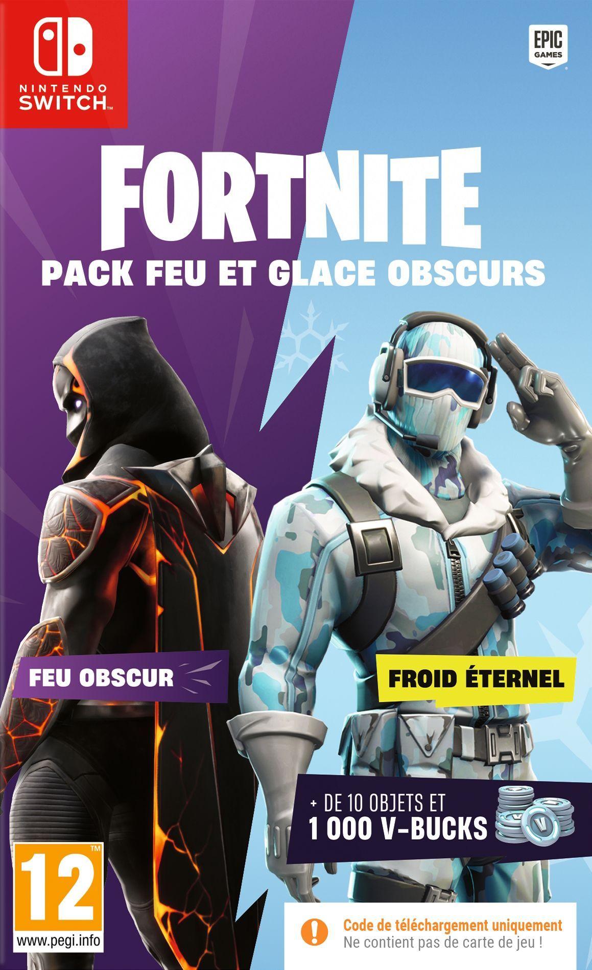 FORTNITE Fire &; Glace Obscurs - Nintendo Switch Game - Code in a Box