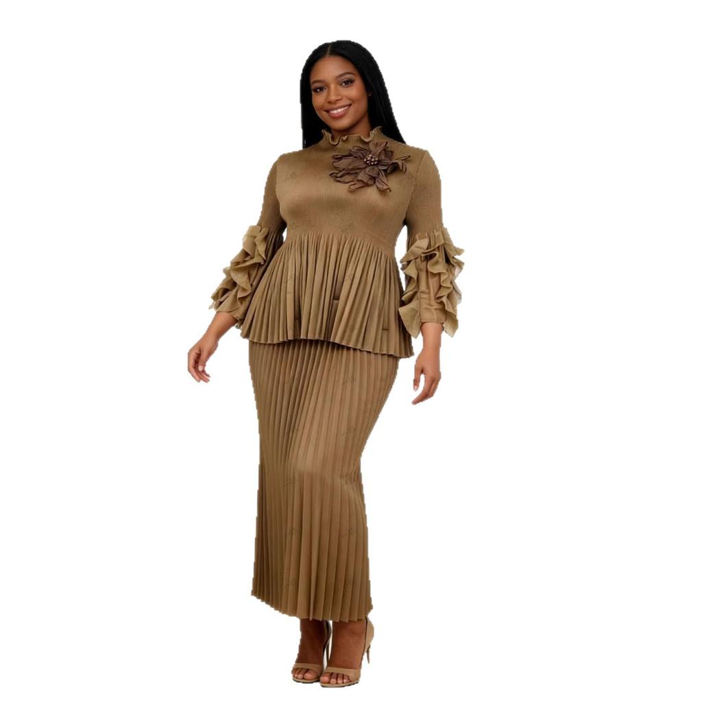 Miyake Africa Pleated European American Women's Plus Size Elegant Autumn Suit 2025