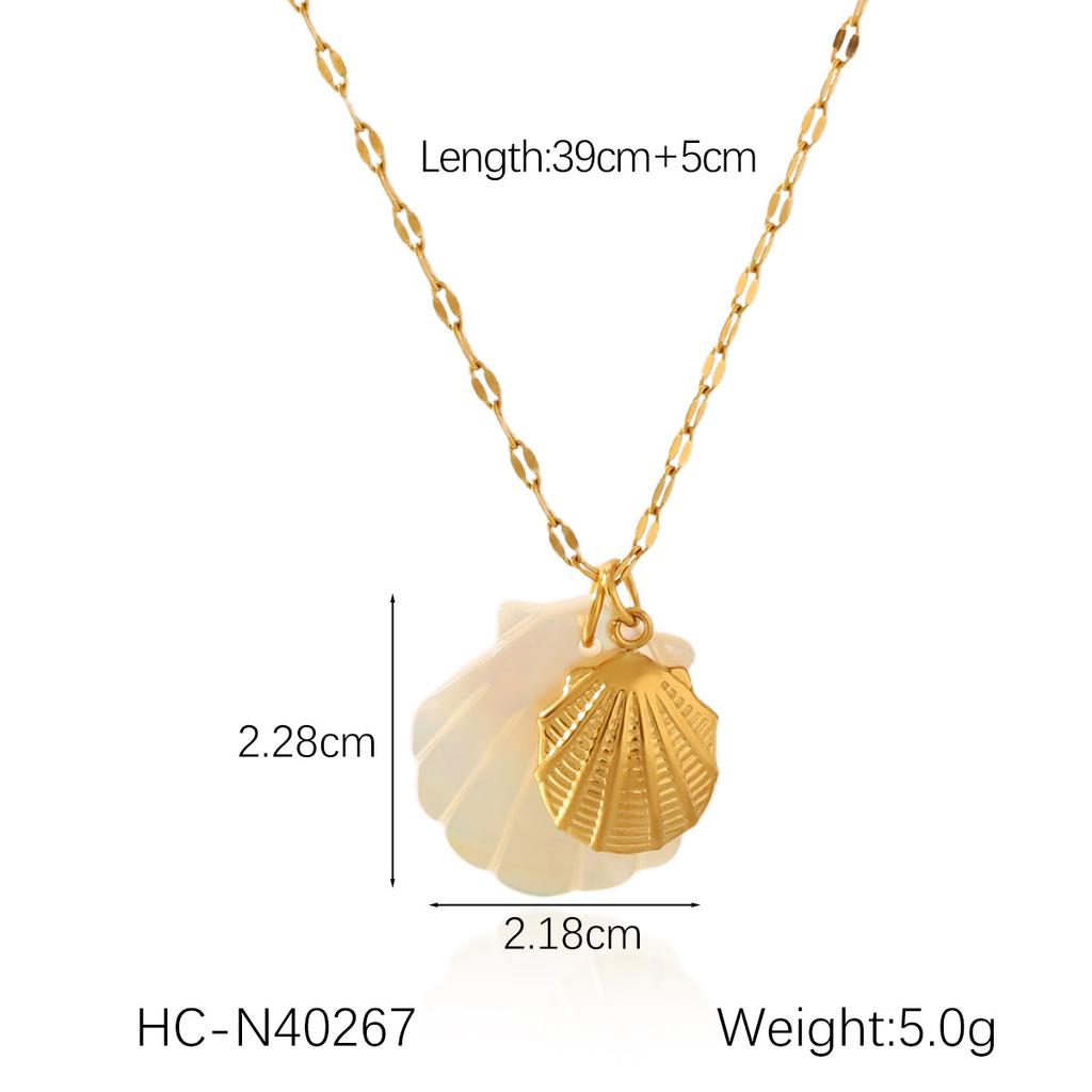 Ocean Seahorse Shell Pendant Necklace Minimalist Collarbone Chain Jewelry