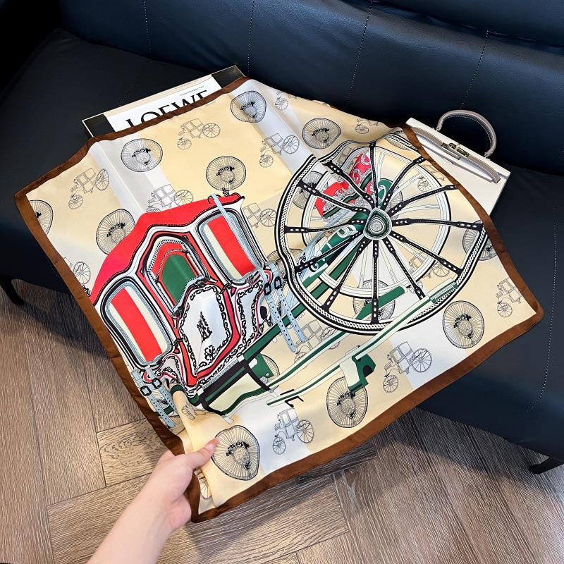 Silk scarf 71 * 71 imitation silk square scarf Korean atmosphere neck silk scarf flower pattern flower polka dot scarf