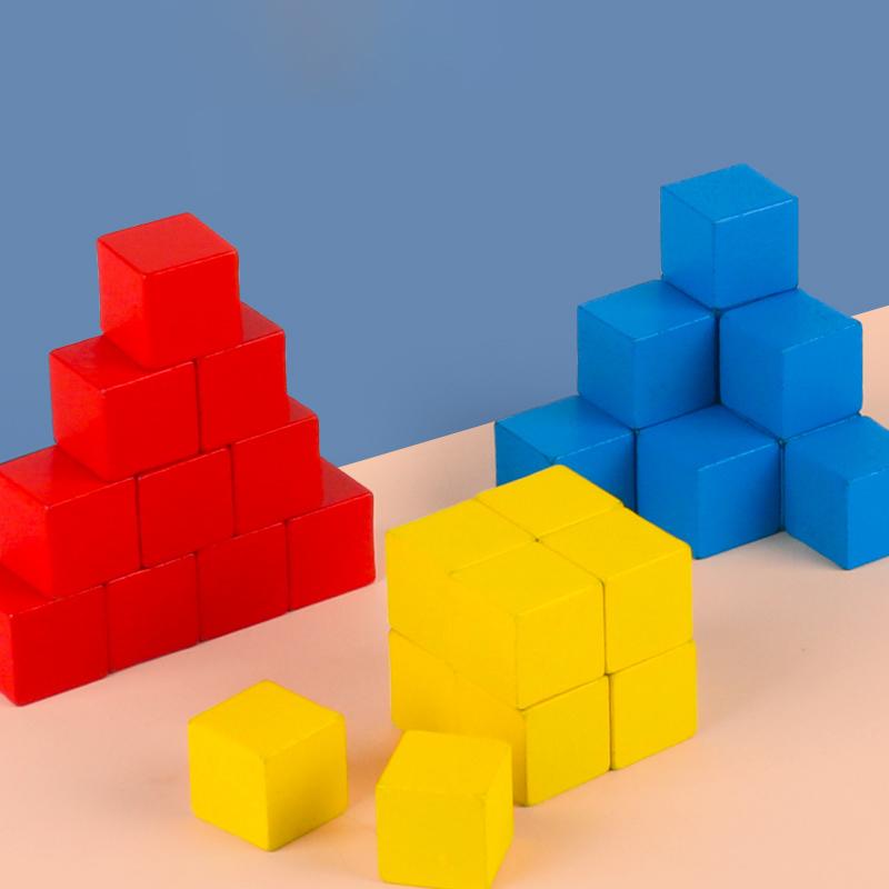 Montessori Blokk Puslespill Leke Romlig Logisk Tenkning Treningsspill Regnbue Stableklosser Matematikk Pedagogiske Leker Gaver til Barn