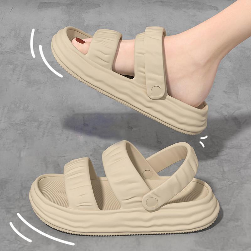 

Женские сандалии на толстой подошве, супермягкая обувь на высоте, летние шлепанцы с круглым носком, для дома, улицы, пляжа 40—41 абрикосовый