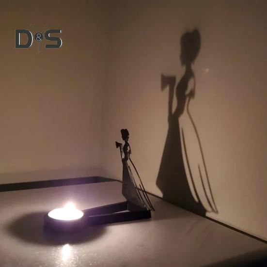 Halloween Horror Kerzenhalter Frauen Krähenschädel Kerze Schatten Caster Dekoration Votiv Teelicht Kerzenständer Kerzenständer Tischdekoration