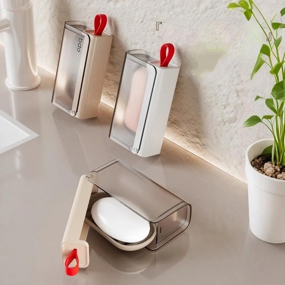 New Plastic Soap Rack with Cover Leakproof Soap Holder Travel Case Draining Design Soap Container For Travel