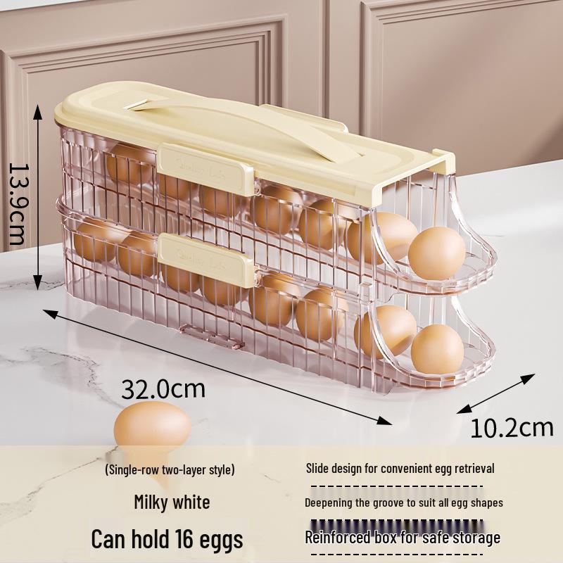 Stackable Portable Egg Rack & Storage Box for Refrigerator