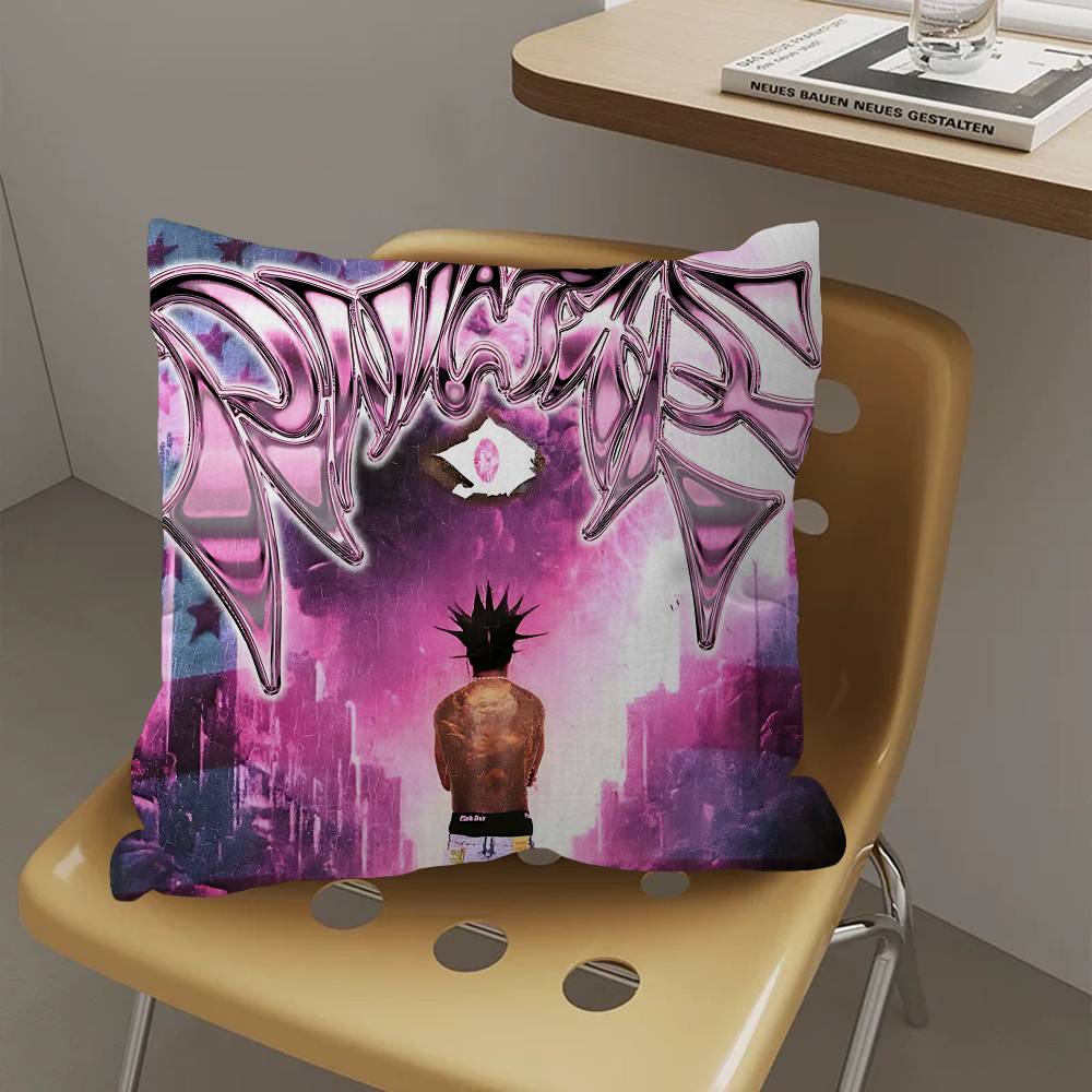 Rapper Lil Uzi Vert Pink Pillow Cushion Cover Pillowcase Living Room Sofa Home Decor Customized