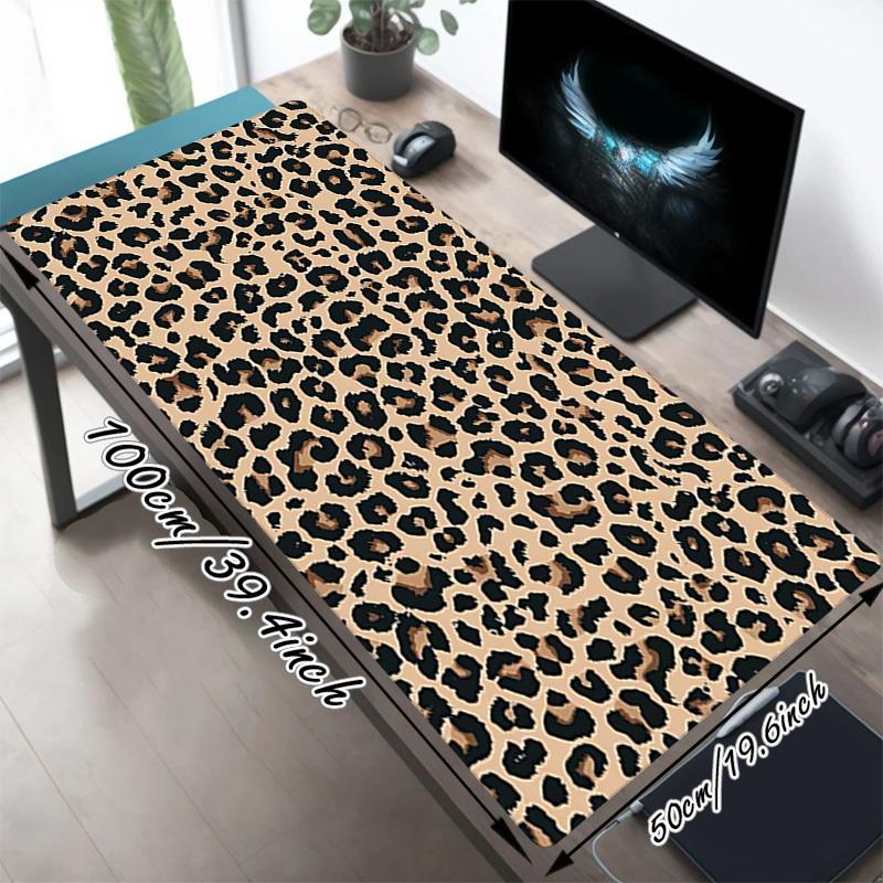 1 PZ Tappetino per Mouse Oversize Stampa Leopardo - Base in Gomma Antiscivolo Perfetto per Ufficio Scuola Esports Decorazione Casa Tappetino da Scrivania 174A