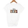 Hello Leopard Printing Women Short Sleeve Aesthetic T Shirt Harajuku Graphic Tees Female Year