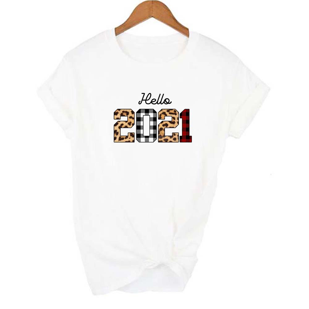 Hello Leopard Printing Women Short Sleeve Aesthetic T Shirt Harajuku Graphic Tees Female Year