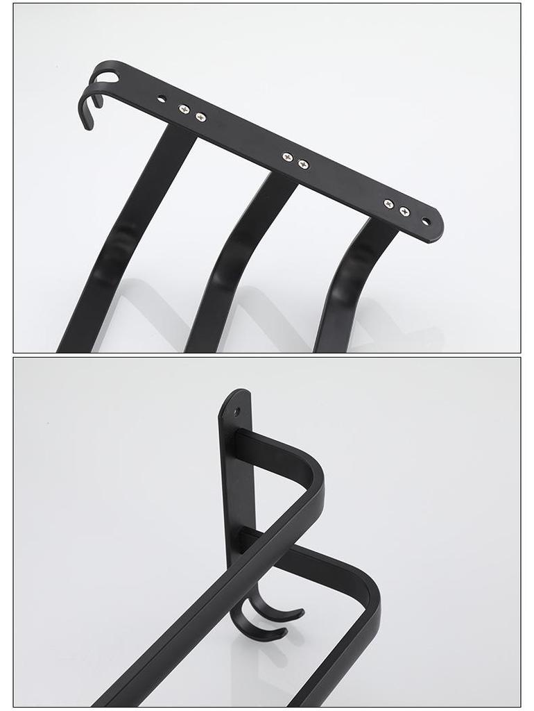 Schwarzer Weltraum-Aluminium Einzel-Handtuchhalter und -ständer zum Aufhängen von Handtüchern im Badezimmer