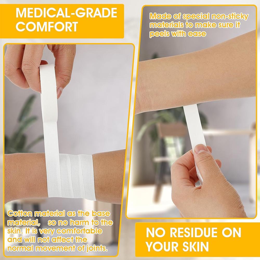 Weißes Athletisches Finger Tape 1/2 Rollen Keine Klebrigen Rückstände Leicht Reißbar Zum Felsklettern Jiu-Jitsu Grappling Fuß Tape
