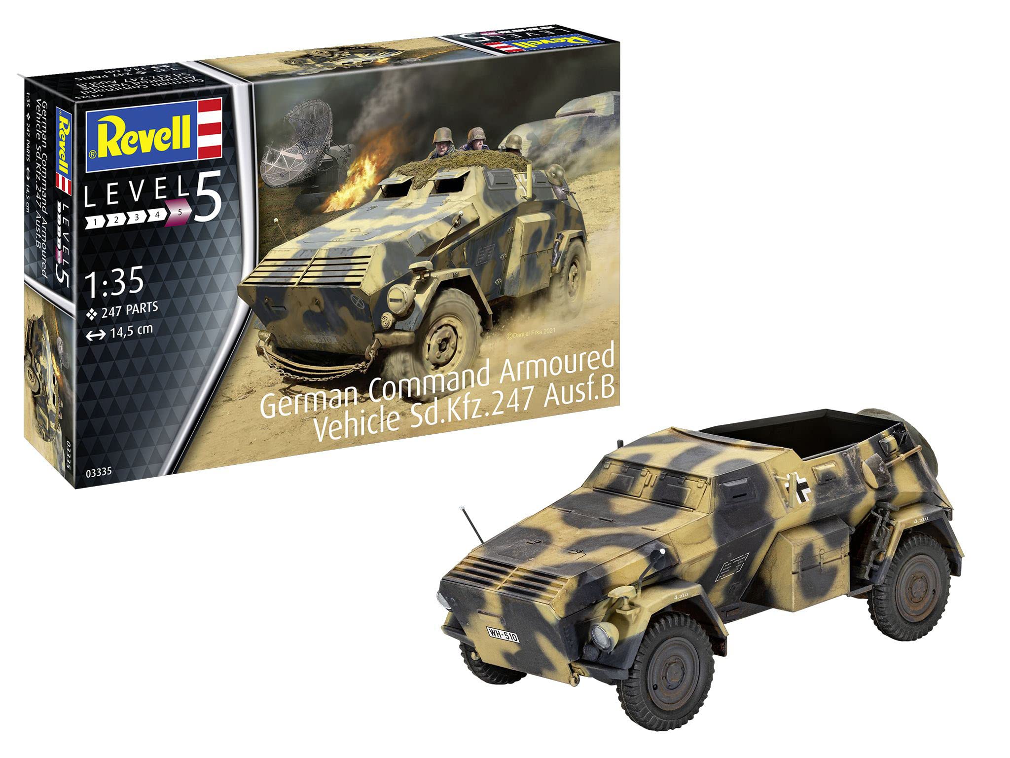 

Revell 1/35 scale German Sd.Kfz.247 Ausf.B plastic model kit, model number 03335, molded in color