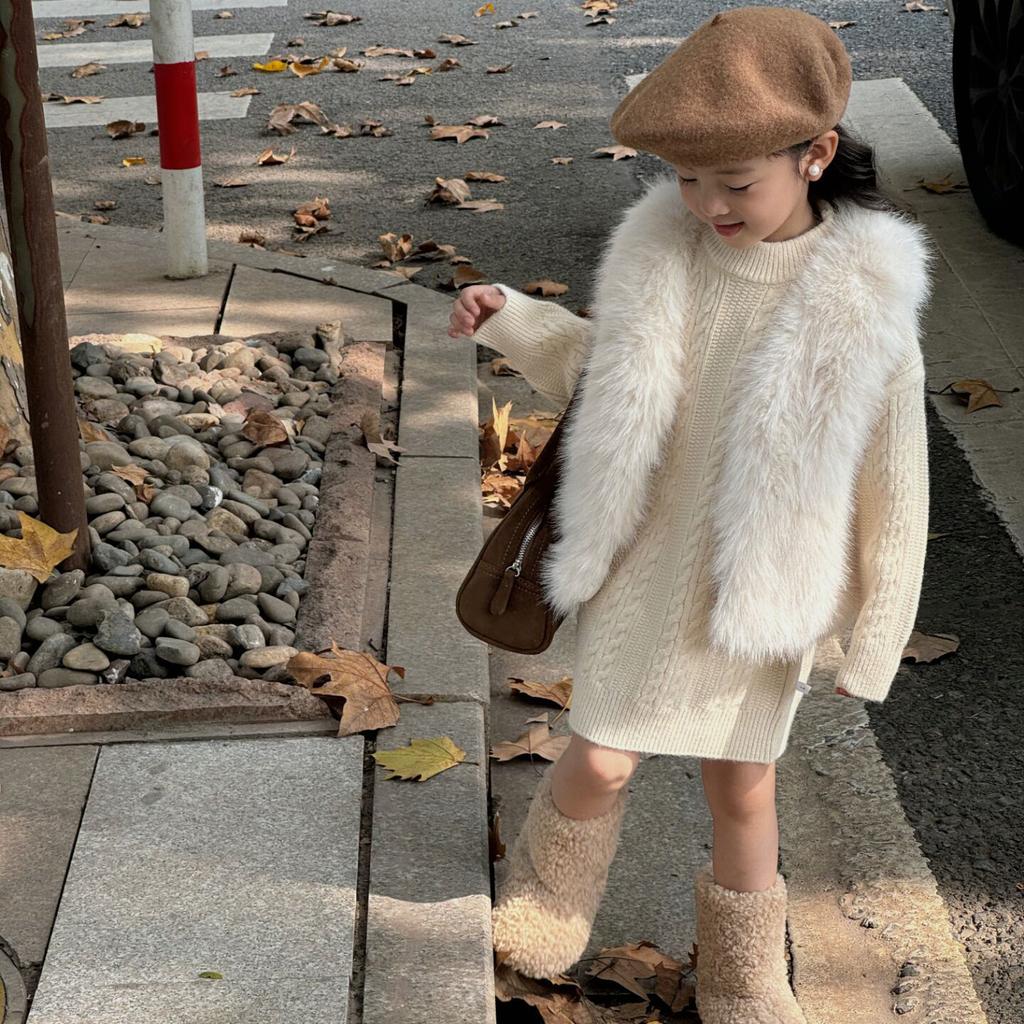Children Korean Imitation Fur Vest for Autumn and Winter Versatile Top for Girls