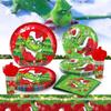 The Christmas Themed Party Decorations Supplies Set Plates Napkins Cups