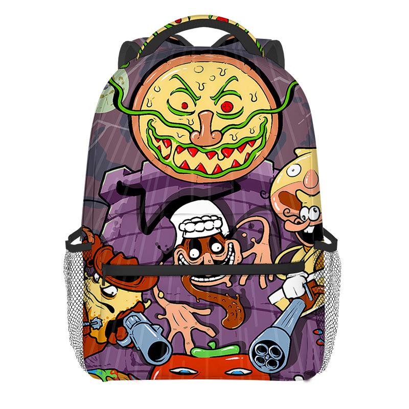 Classic Kpop Youthful School Bags Unisex Cool Pizza Tower Travel Bags 3D Print Oxford Waterproof Notebook Shoulder Backpacks