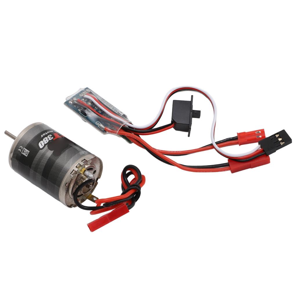 RC Brushed Motor ESC Professional 380 Stainless Steel Large Torsion 38T Brushed Motor with 30A Brush ESC JST Plug for 1/16 1/18 RC Car Boat